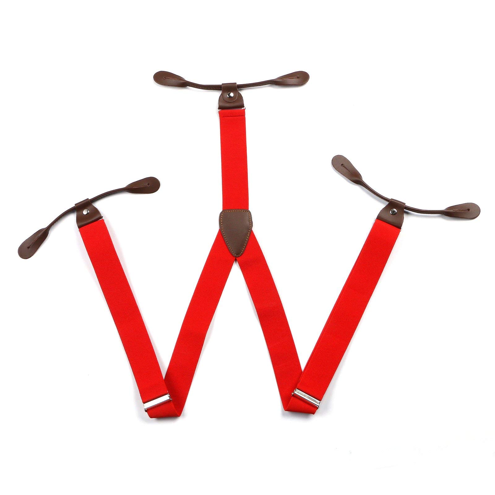 Trimming Shop 25mm Men's Suspender Braces - Y Back Elasticated Adjustable Suspenders Button Hole Braces - Fashion Accessory for Parties, Weddings, Casual, Formal Events