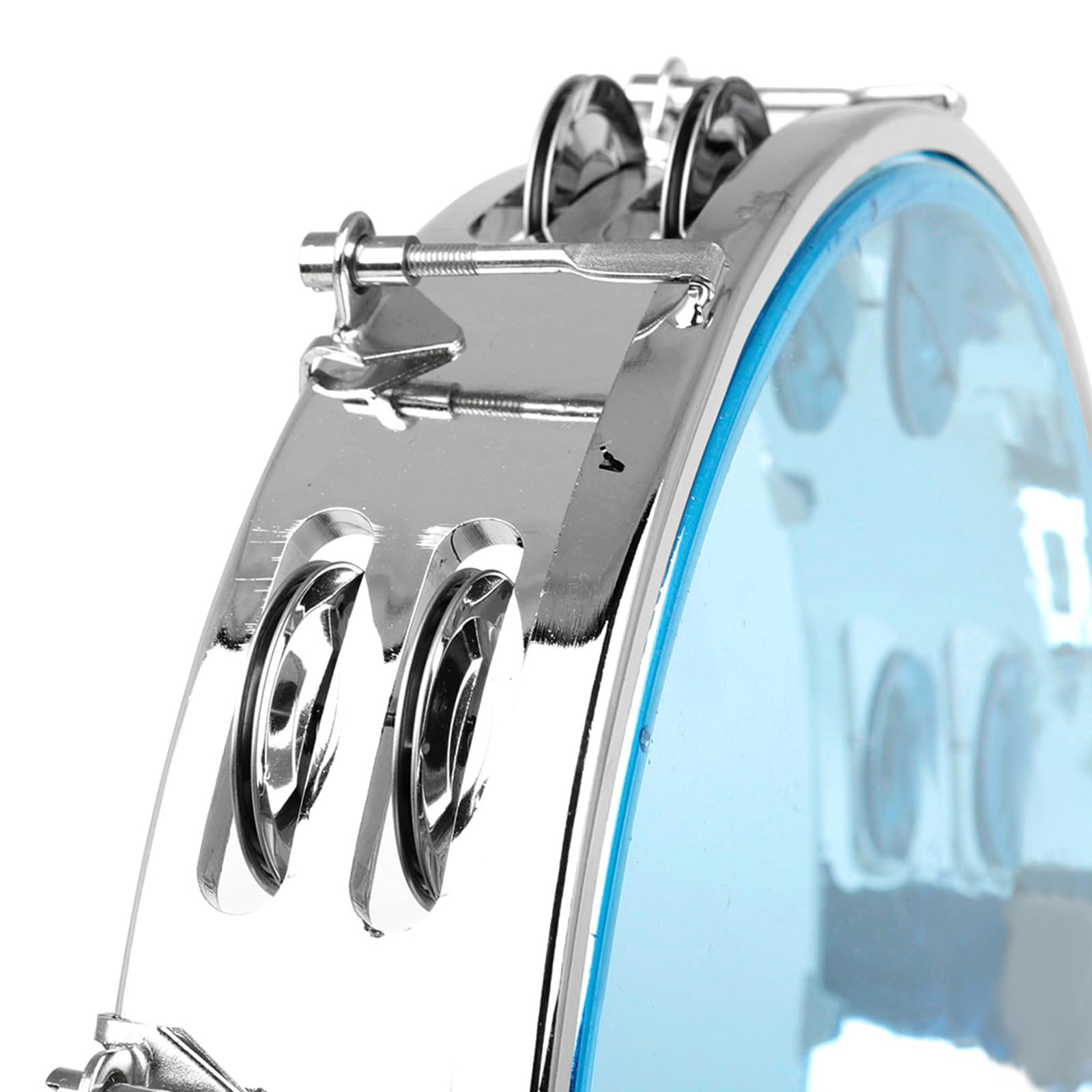Tambourin musical rond à double rangée de 25,4 cm avec cloches en métal et poignée ergonomique