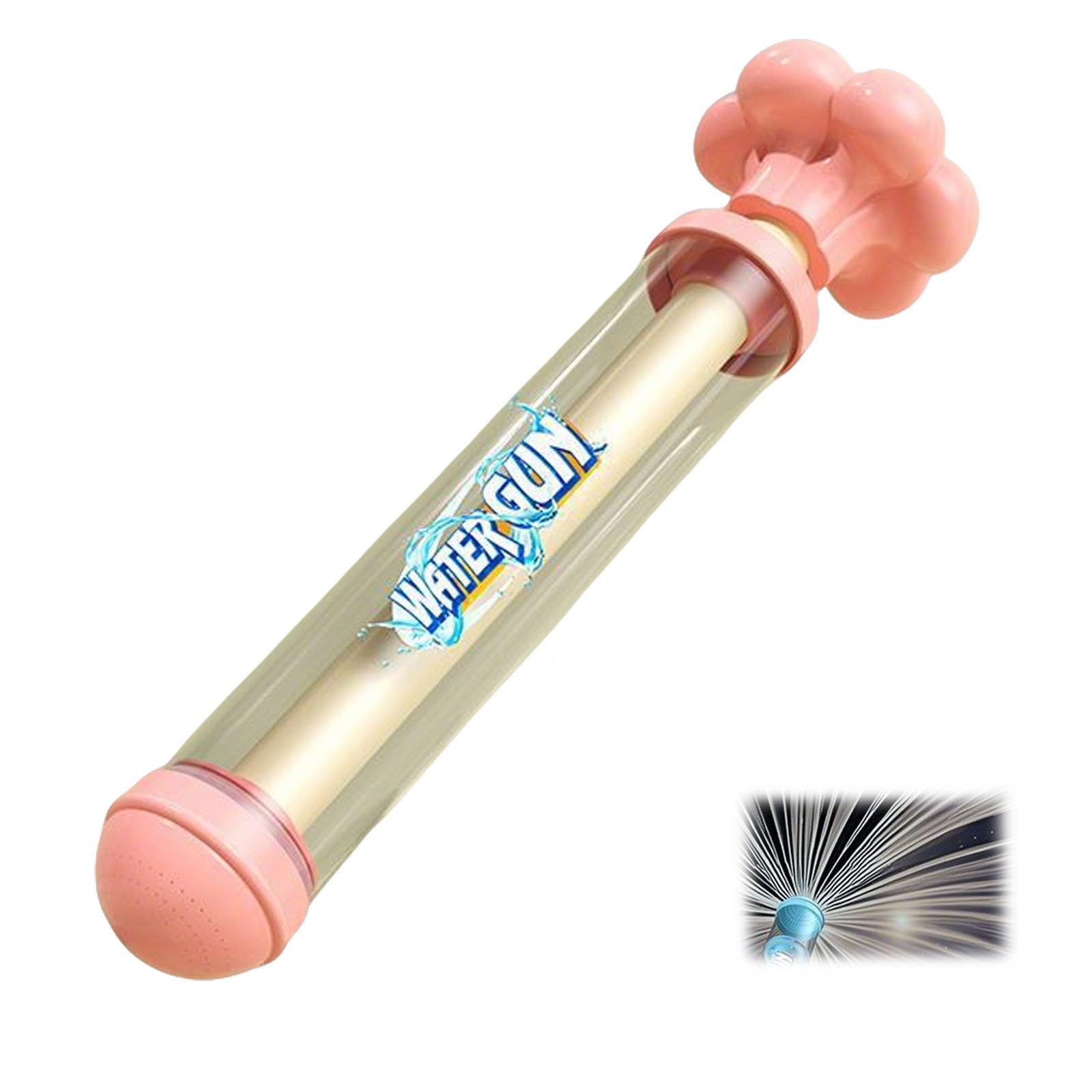 Fireworks Water Gun, High Pressure Pull-Out Sprinkler Spray Toy, 5-8 Metre Range, for Pool, Party, Bathing (Pink)