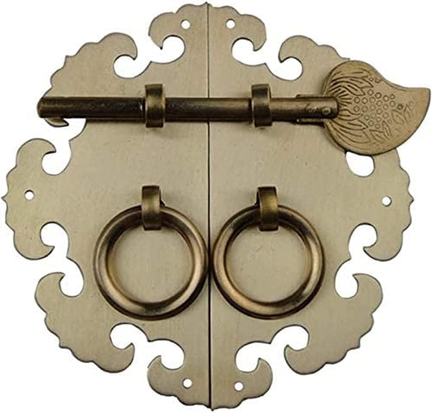 Classical Door Handle Knocker Chinese Handle Antique Door Handle Copper mingqing Furniture Door Lock Accessory Copper Handle Closet Door Handle Cabinet