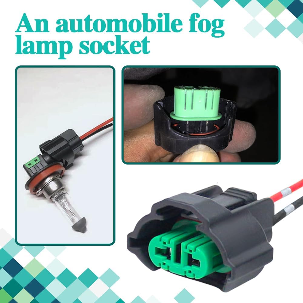 H11 H8 H9 880 881 Female Wiring Harness Socket Adapter, Fog Light Headlight Connector Wire Kit, Automotive Replacement Lamp Wiring Accessories (K2-2pcs)