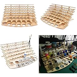 Estanteria Pinturas Tutoy 60 ollas de Madera acrílico Color Pinturas Botella Pintura Estante Almacenamiento Rack Titular Escritorio Organizador