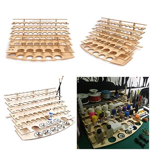 Tutoy 60 ollas de Madera acrílico Color Pinturas Botella Pintura Estante Almacenamiento Rack Titular Escritorio Organizador