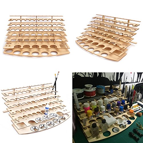 Tutoy 60 Pots en Bois Acrylique Couleur peintures Bouteille de Peinture étagère de Rangement Support Rack Desk Organisateur