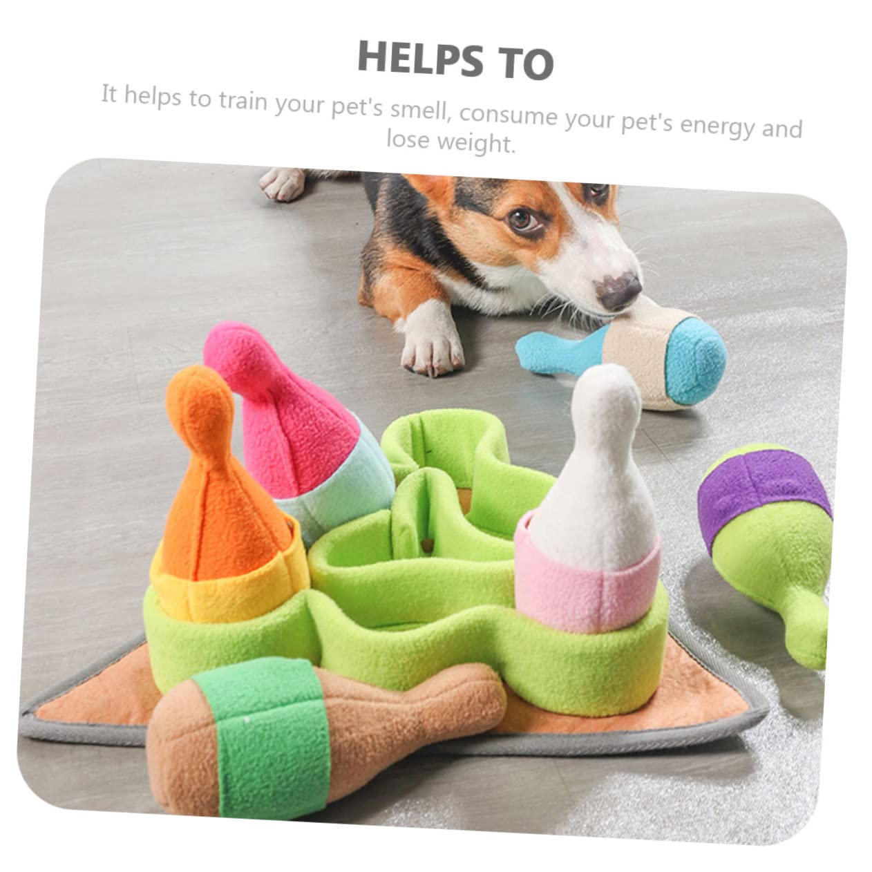 Tragbares Hundespielzeug Bowling Form aus Polar Fleece Verschleißfestes Beschäftigungsspielzeug für Welpen und Hundetraining im Haushalt