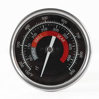 BBQ Grill Temperature Gauge Waterproof Large Face for Kamado Joe Barbecue Charcoal Grill Stainless Steel 150-900F Cooking Thermometer for Oven Wood Stove Accessories Tool Set Up Easy