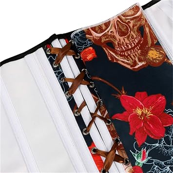 SWEPER Women'S Bustier Corset Top - Women Bustiers &Amp; Corsets Skull Lingerie Plus Size Burlesque Costumes Fashion Vintage Style Sexy Corset Overbust For Party Costumes