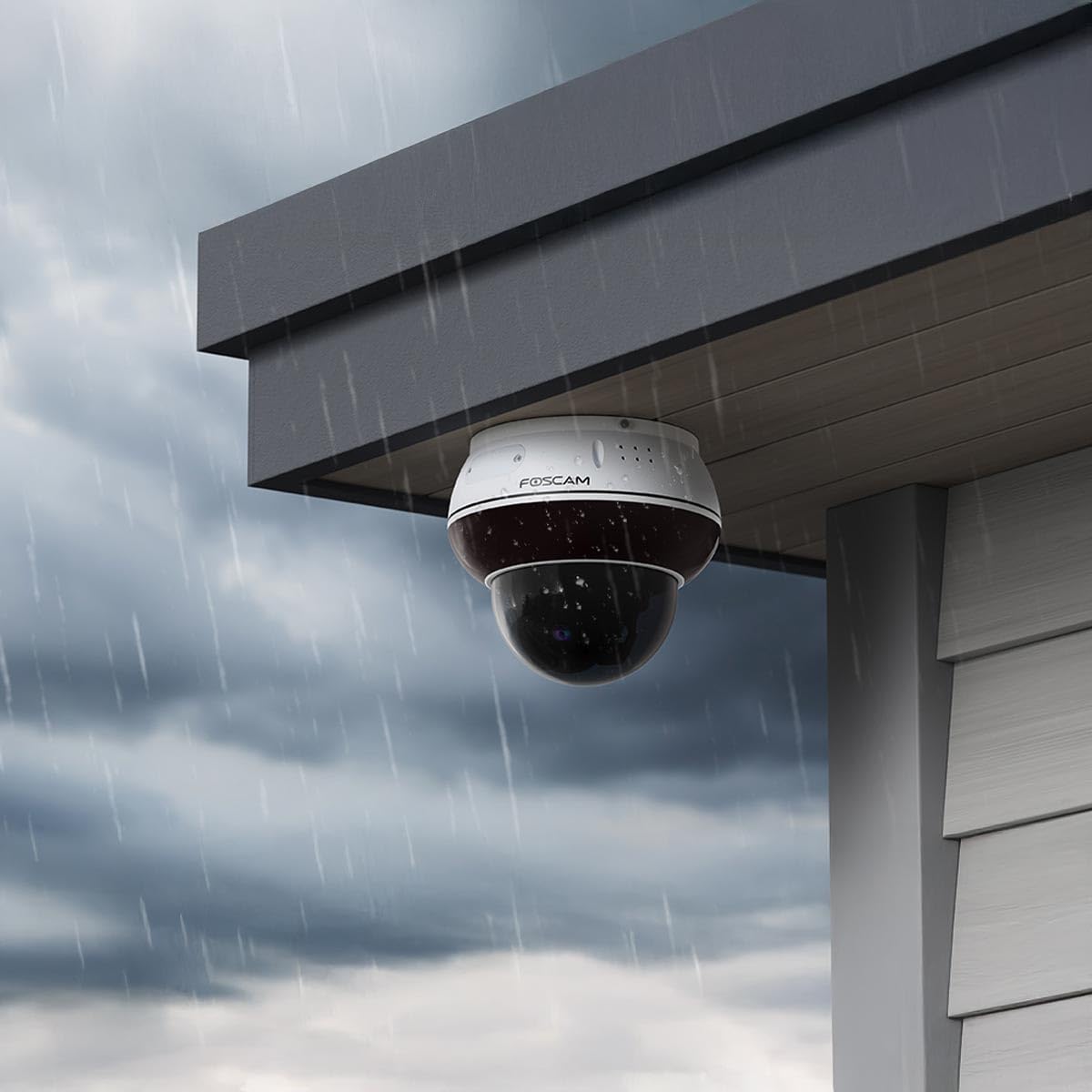 Foscam D8ET 4K 8 MP PoE IP Dome Überwachungskamera mit motorisierter PT-Funktion, KI-Personen- und Fahrzeugerkennung, IK10 Vandalismus-Schutz (weiß)