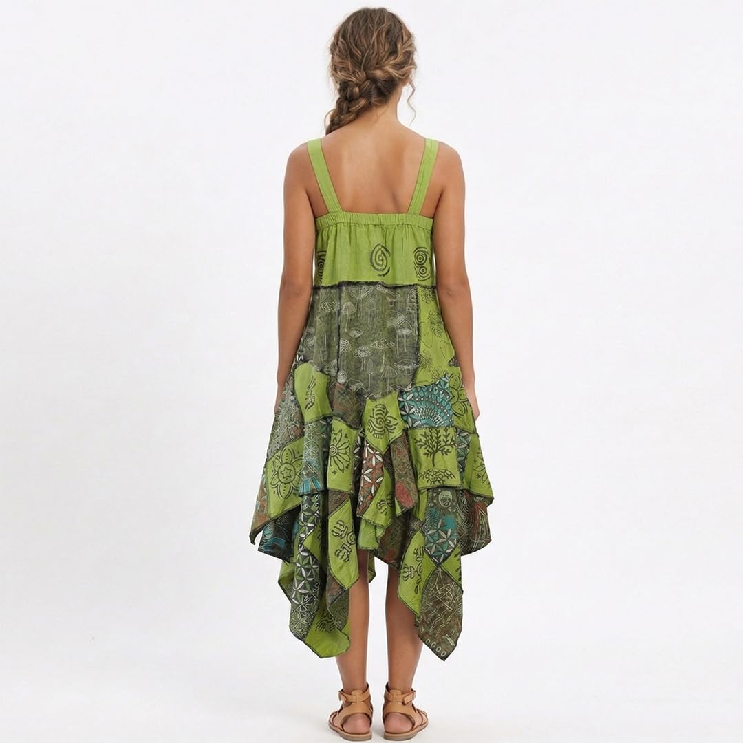 Ezhippie Vestido de verano bohemio hippy para mujer