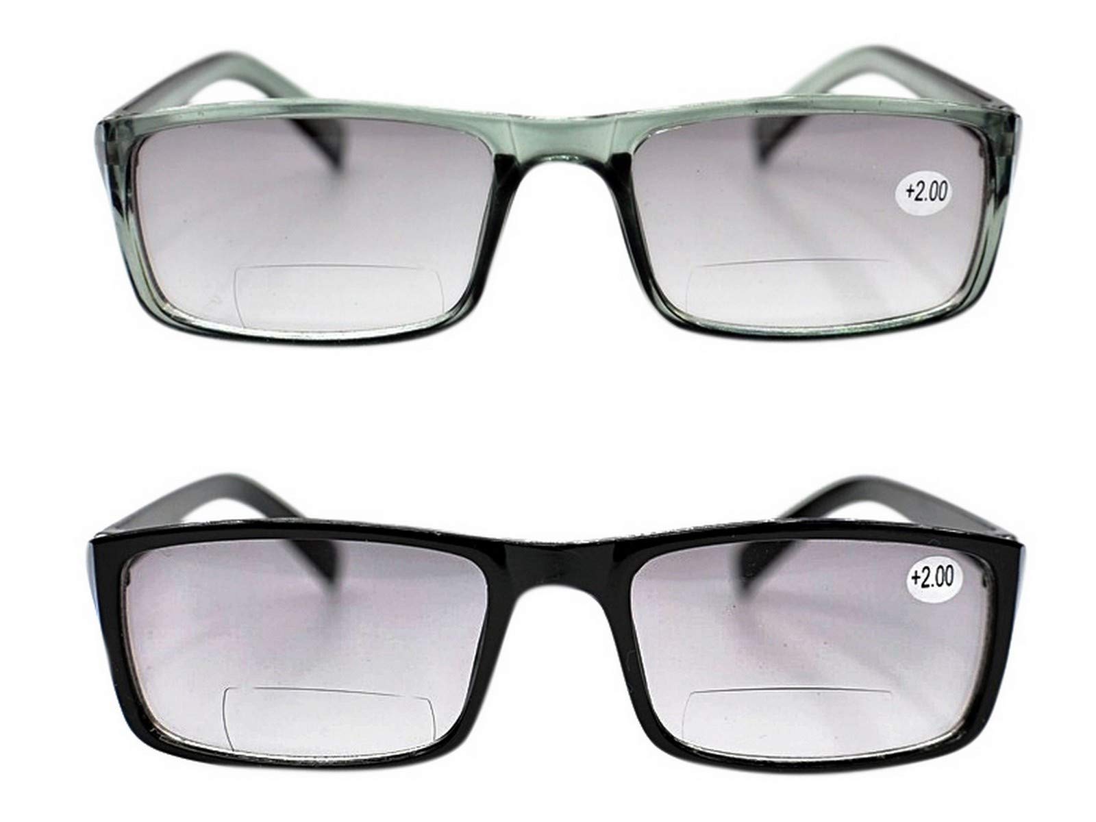 Fads & Fashions TN68 Any 2 Pairs MIXnMATCH Tinted Bifocal Multi Pupose Sunglasses & Sun Reading Glasses in Brown Black or Grey with 9 lens strengths