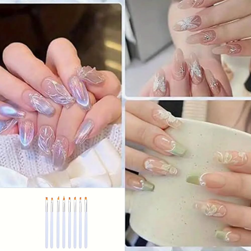 8-Piece Nail Art Brush Set Premium Floral Sawtooth Pen for Nail Painting Styling Tools Suitable for Creative Nail — view 6