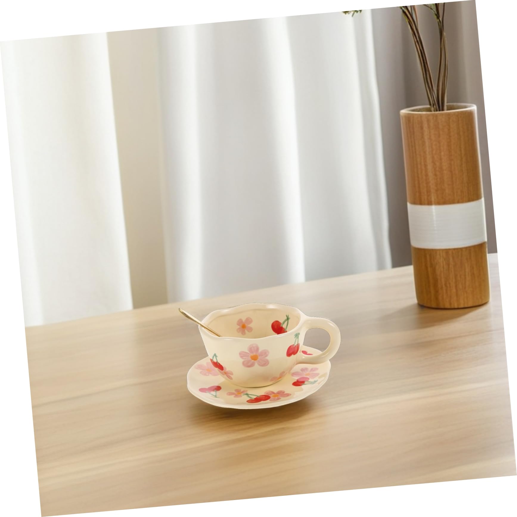 ABOOFAN Tasses à Café à Fleurs Tasses Et Soucoupes Céramique Ensemble De Créatives Déjeuner