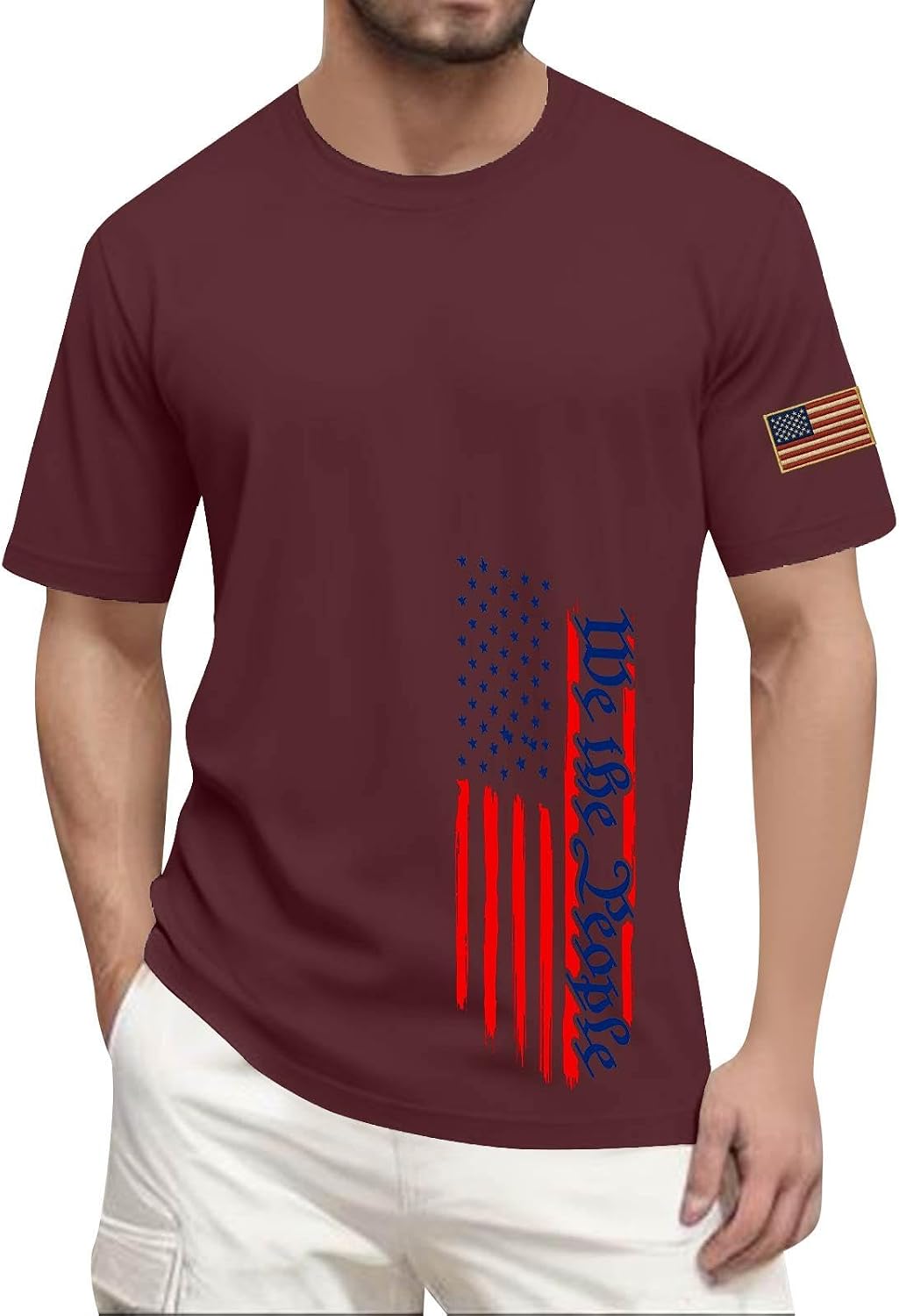 RTRDE Men's USA Shirts Short Sleeve 1776-2026 American Flag Print Casual Summer Patriotic Shirts, S-5XL