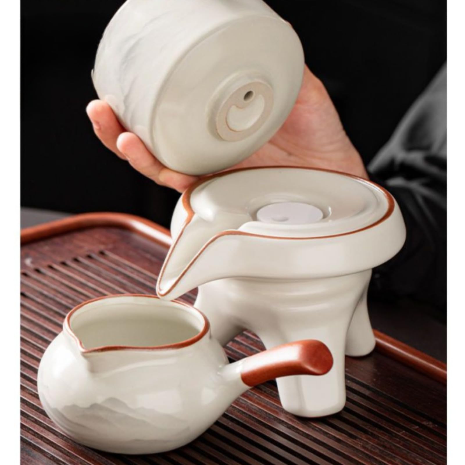 Półautomatyczne biuro ceramiczne, 180 ml 175.8 g, domowy zaparzacz do herbaty Ru Kiln