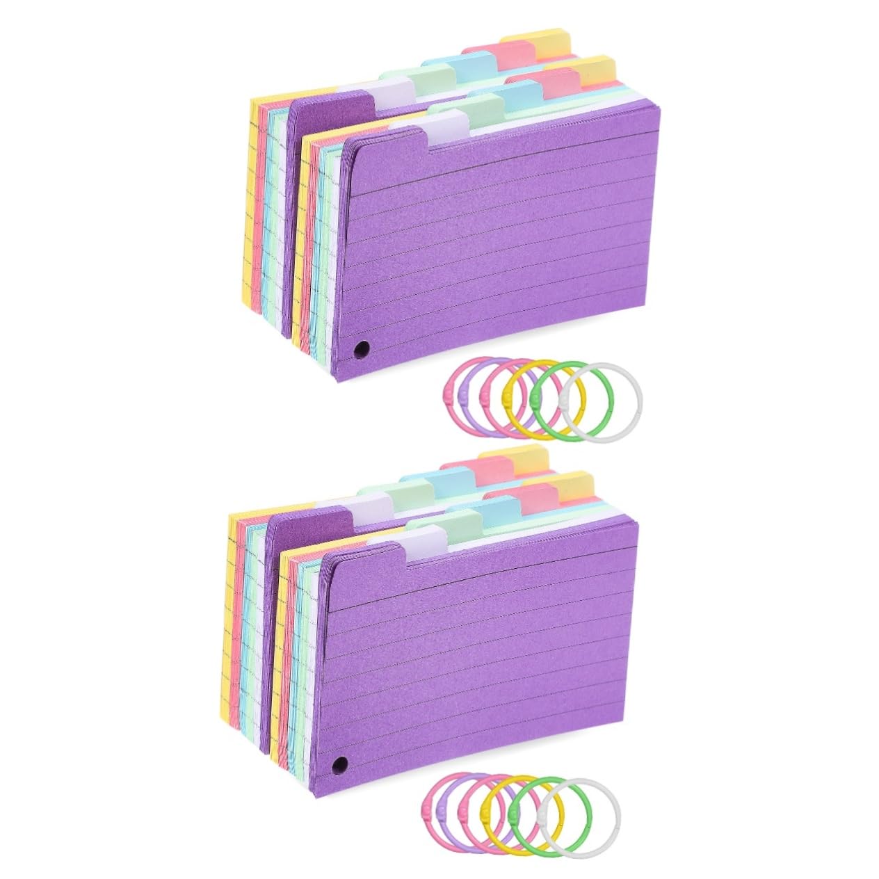 TEHAUX 600blätter Linierten Karteikarten Mit Binderingen Bunte Indexkarten Für Notizen Lernen Und Projektplanung Farben Für Schule Und Studium