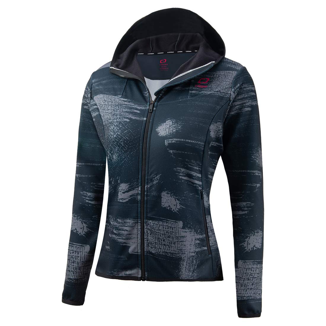 CATENA Femme Hiver Veste Coupe-Vent Full-zip Hooded Thermique Polaire Manteau Sport Softshell Chaud Jacket pour Cyclisme Ski Blouson