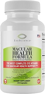 EyeScience Macular Health Beyond AREDS2 Formula, Advanced Ocular Vitamin - Containing Lutein, Zeaxanthin, Bilberry, and Vitamins C, D, E, and B6 (60 Day Supply)