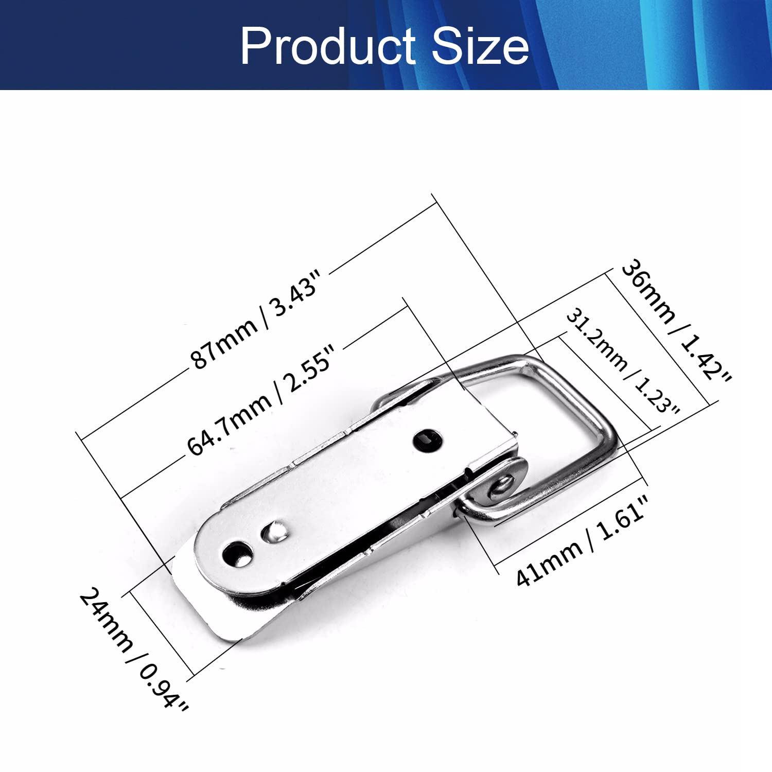 Aicosineg 2Pcs Spring-Loaded Toggle Latch 3.43