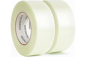 CHUANGSEED 2-Pack 6.2mil x 2Inch x 55yds Industrial Bi-Directional Filament Strapping Tape
