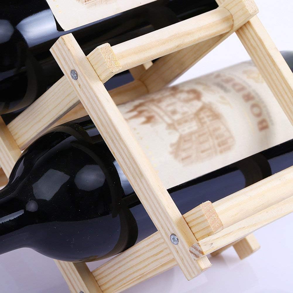 Wine Racks Wood Wine Rack Display Shees Folding Wooden Free Standing for Kitchen or Countertop 10-Bottle a