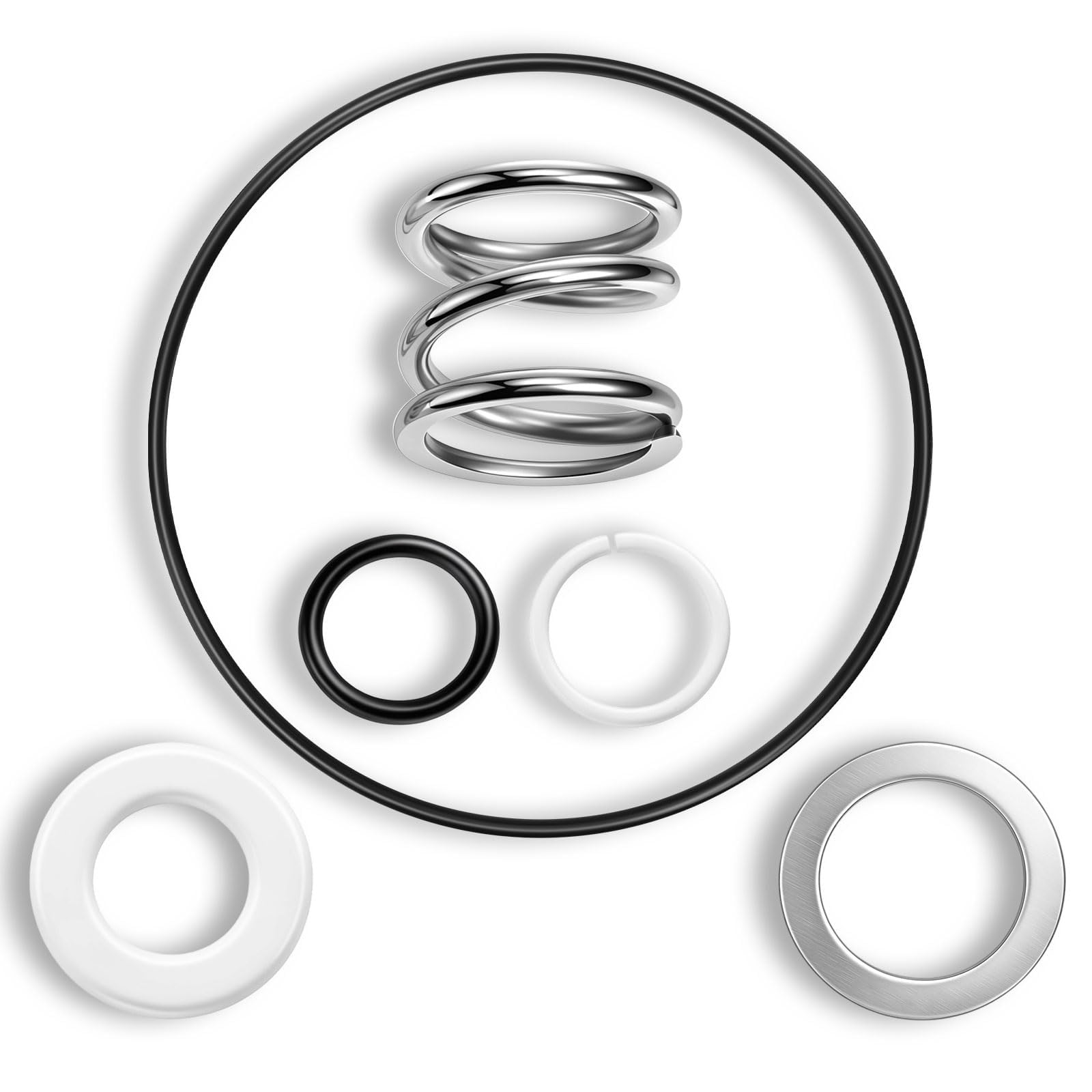 Gtylf Reference Size Chart Pool Filter Rebuild Set For Sand Filter Service, Replacement Seal Washer And Spring Parts For Routine Upkeep Guide Pool Rebuild Gasket Seal Spring Parts Sand Repair Maintenance