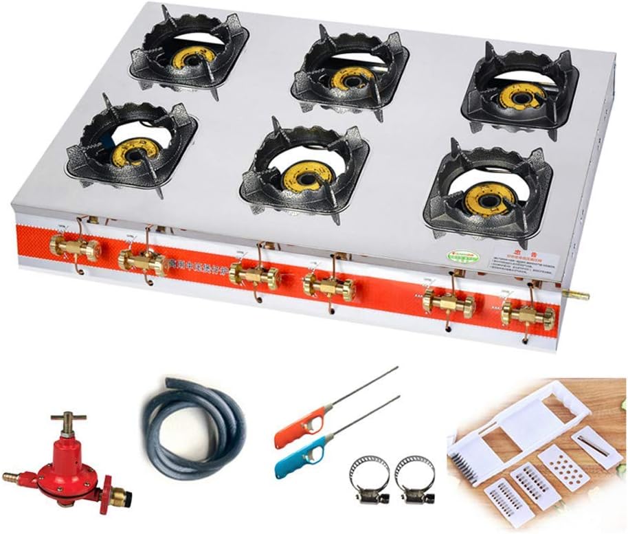 Gas Cooktop Liquefied Gas Claypot Stove/Manual Ignition At Medium Pressure Commercial Stove Gas Stove (2 burner) ()