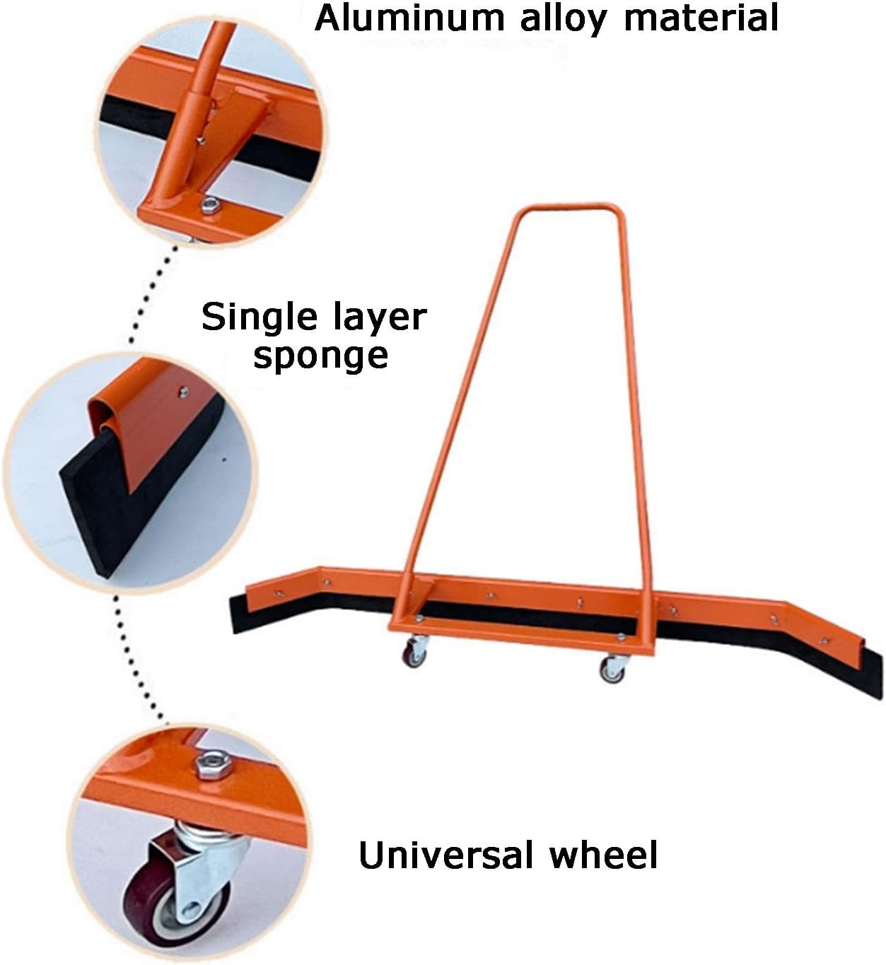 Sports Ground Tennis Court Squeegee, Stadium Accessories, Cleaning Tools with Universal Wheel for Swimming Pool Parking Lot