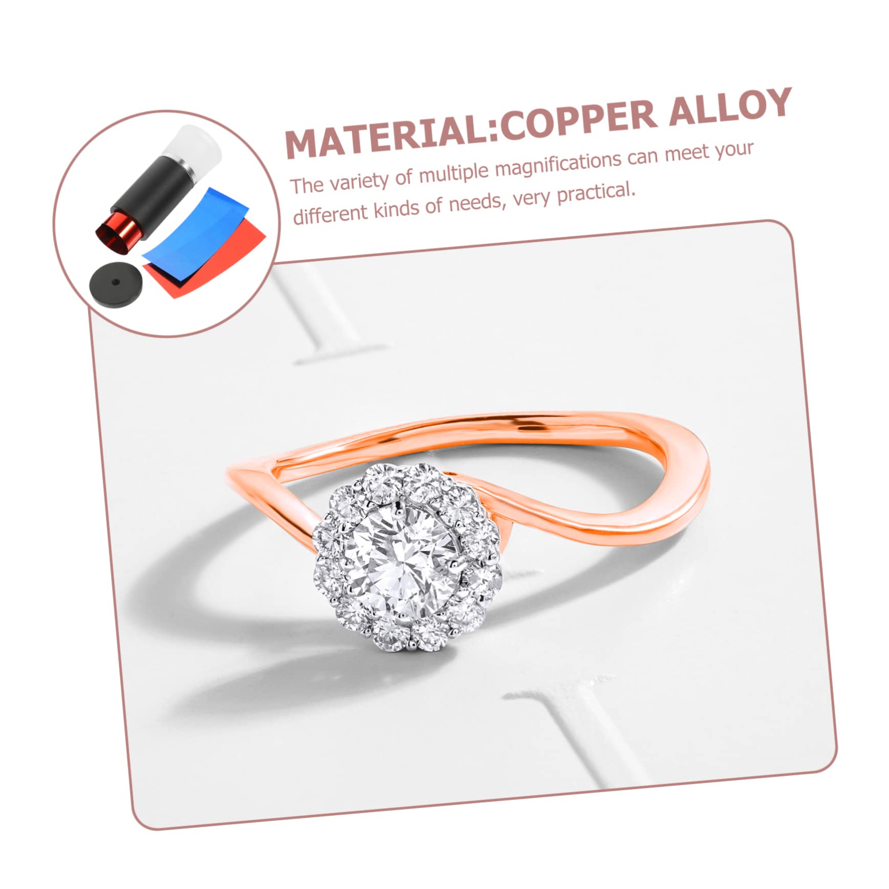 OSALADI Practical Copper Alloy Jewelry Loupe Compact Magnifier for Gems Diamonds Coins Lightweight Multipurpose Glass for Jewelry Identification and Handcrafting