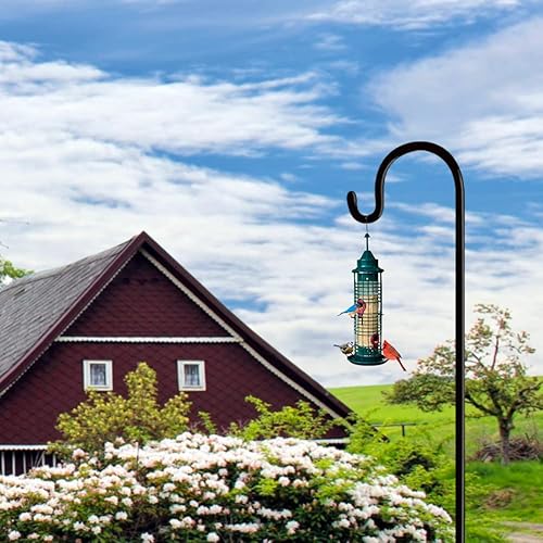 Miniatura 6 de Ganchos de pastor de 48 pulgadas, 2 paquetes para comedero de pájaros, colgador de comedero de pájaros, ganchos ajustables resistentes para