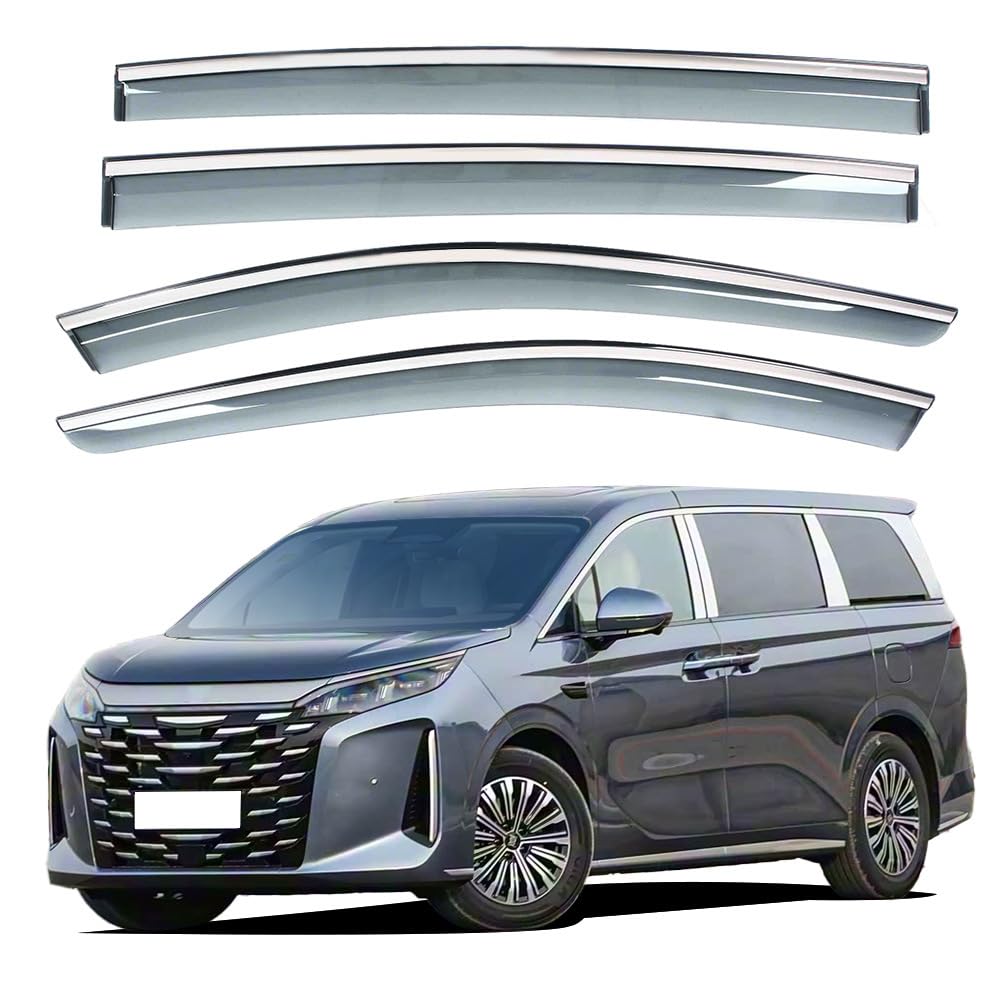 Liufangfc Normal Wind Deflectors For Byd Xia Dm-I 2025 – 4Pc Tape-On Smoked Visors, Weatherproof, Anti-Salt/Snow, Low-Noise