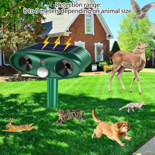 Répulsif solaire à ultrasons chat pour éloigner définitivement les renards et oiseaux du jardin