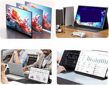 شاشة سفر محمولة مقاس 15.66 بوصة FHD 3840 * 2160 Plug&Play شاشة سفر للألعاب المحمولة