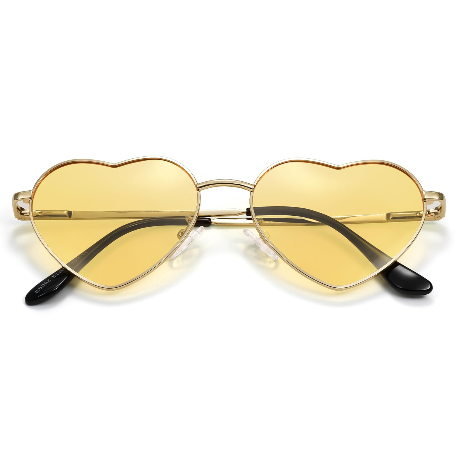 Eiuizah Polarized Heart Sunglasses for Women Men - Cute Trendy Sun Glasses Metal Frame UV400 Protection Lens