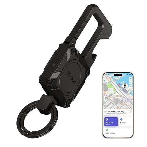 Miroddi Keychain Tracker, Men's Key Chain Works with Find My(iOS