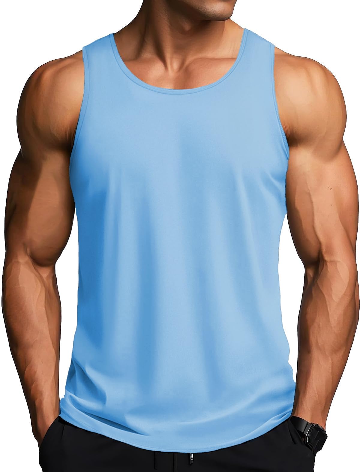 MAGCOMSEN Herren Tank Tops Leicht Achselshirt Ärmellos Quick Dry Sport T-Shirt Laufen Fitness Tankshirts Sommer Outdoor Funktionsshirt