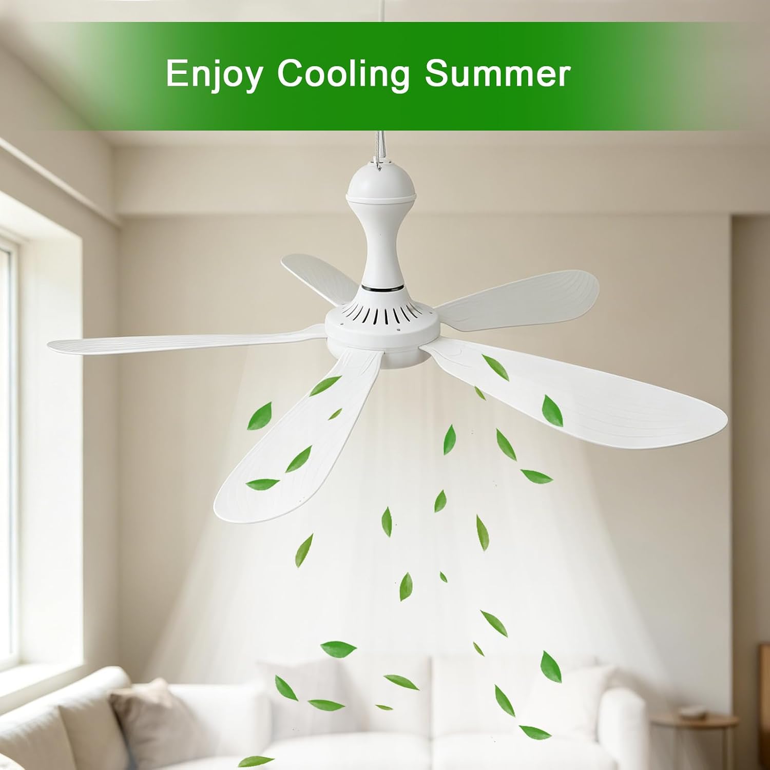 28" Inch Ceiling Fan AC 110V Gazebo Fans Plug in Ceiling Fan Hanging Fan for Tent Bedroom Porch Small Room RV Garage Dorm