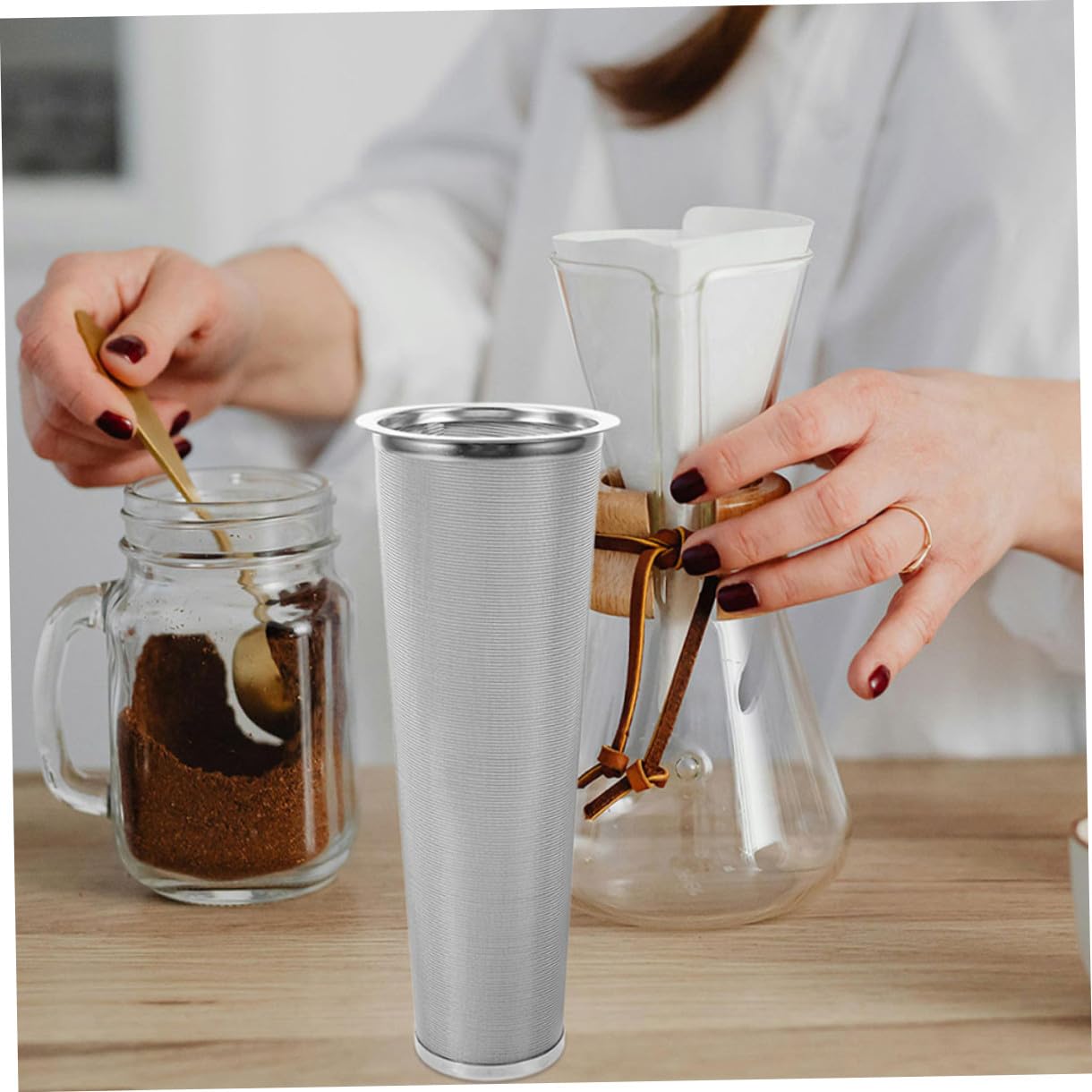 2 piezas Filtro para Café Cold Brew Acero Inoxidable Infusor de Malla Fina Reutilizable para Jarra Mason de Boca Ancha Accesorio para Café Frío y Té con Filtración Precisa y