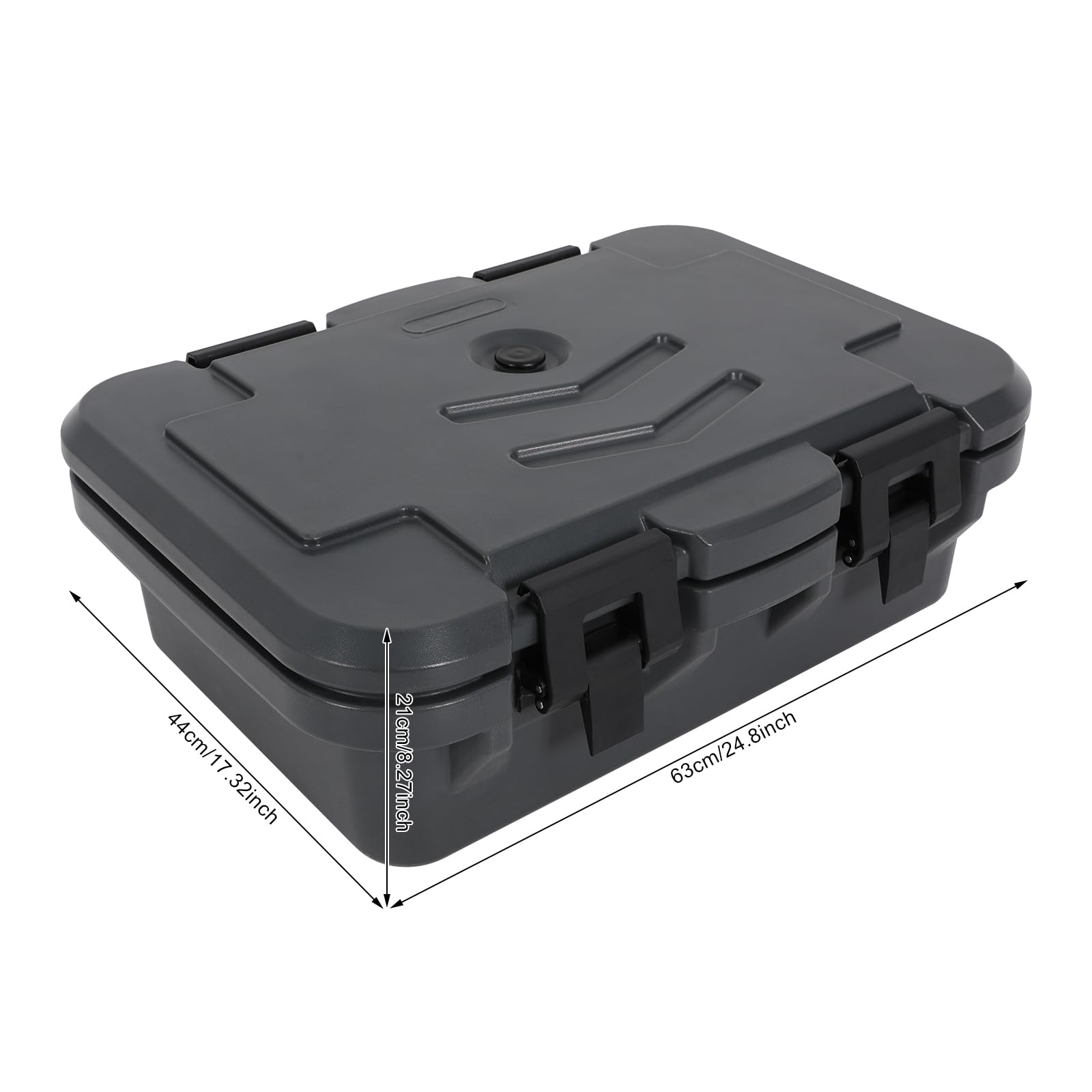 Thermobox - Contenitore refrigerante in polistirolo, 15 l, multifunzione, con fibbie di bloccaggio e coperchio, impilabile, per campeggio, buffet, picnic e trasporto alimentare (63 x 44 x 21 cm)
