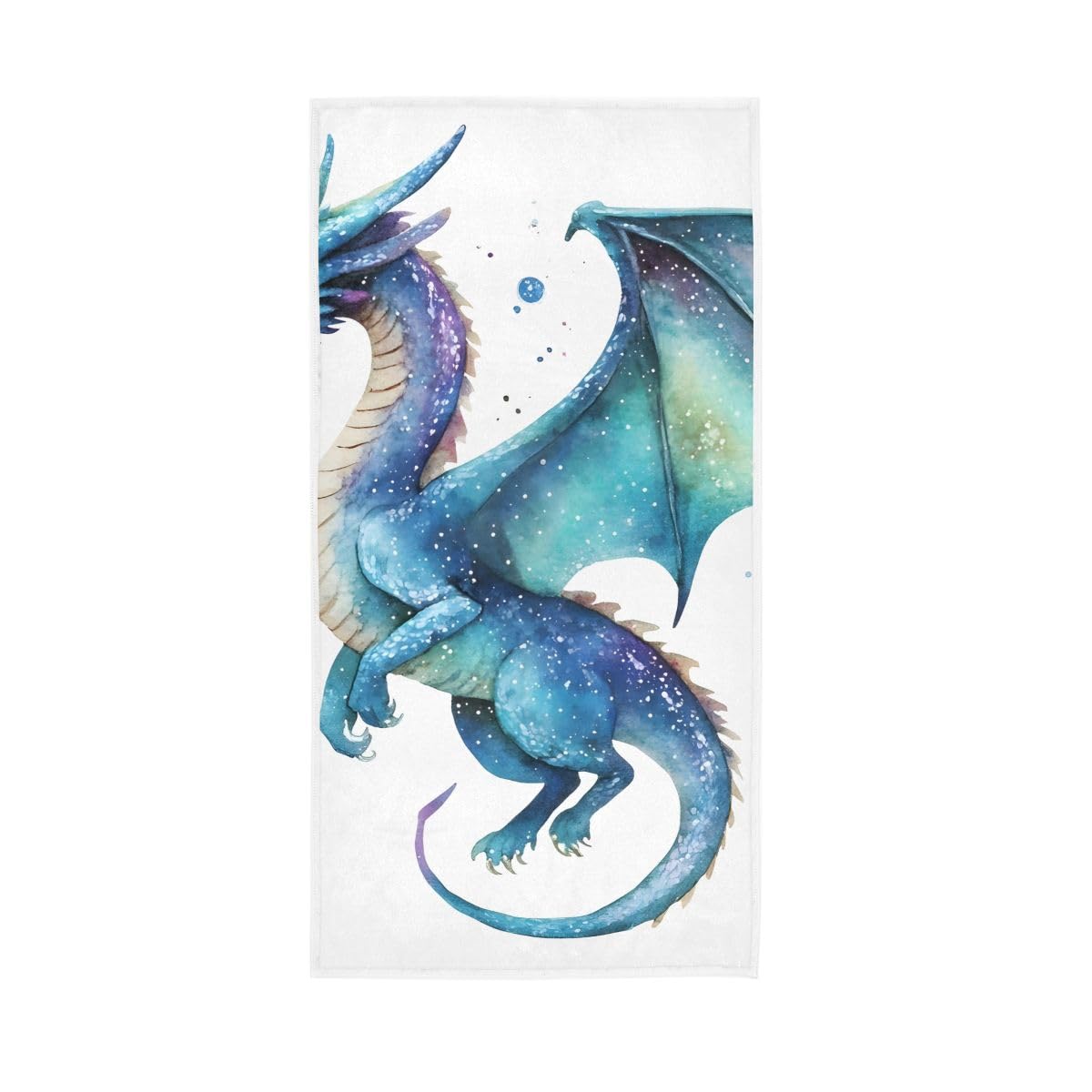 HUYGD Dragon with Galaxy Colors Blue Hand Towels, Guest Hand Towels for Bathroom 15 x 30 Inches, Bathroom Towel