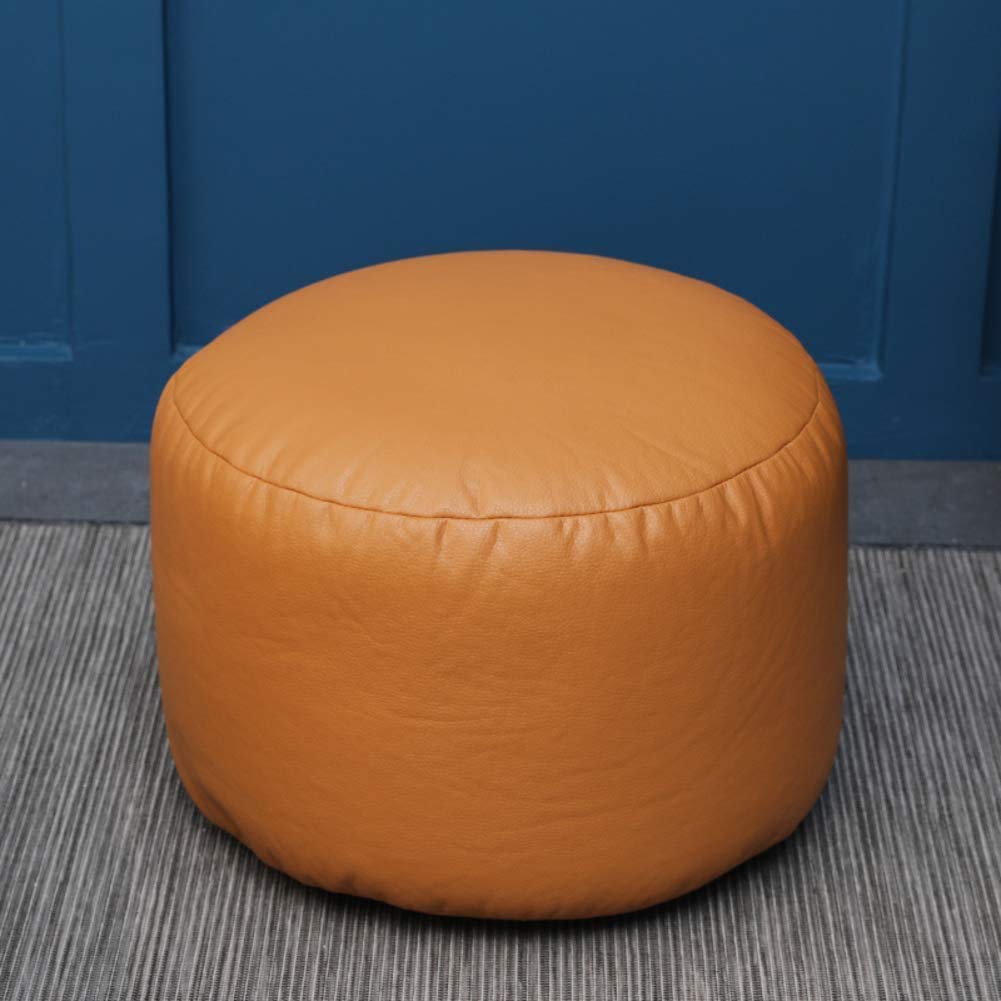 Pouf repose-pieds rond orange pour un salon chaleureux et cocooning