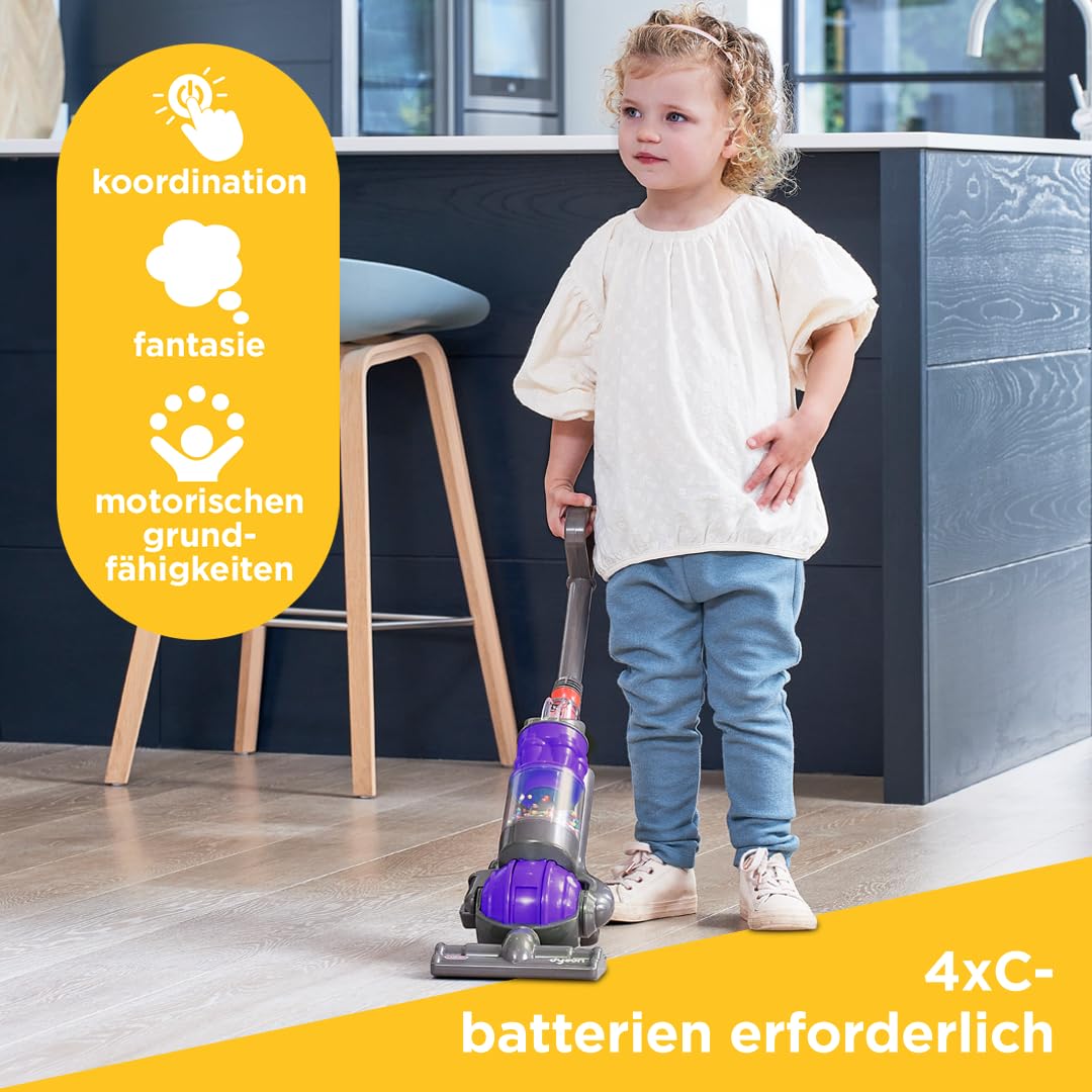Casdon 66102, Dyson Ball | Miniatur-Dyson-Ball-Nachbildung für Kinder ab 3 Jahren | Mit Dreh-und Drehbewegung für realistischen Rollenspielspaß, braun