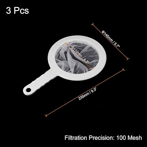 Vista 8 de PATIKIL Colador de filtro de alimentos de 9 x 6 pulgadas, paquete de 3 filtros de malla de malla de 80 filtros de malla fina con mango para filtro