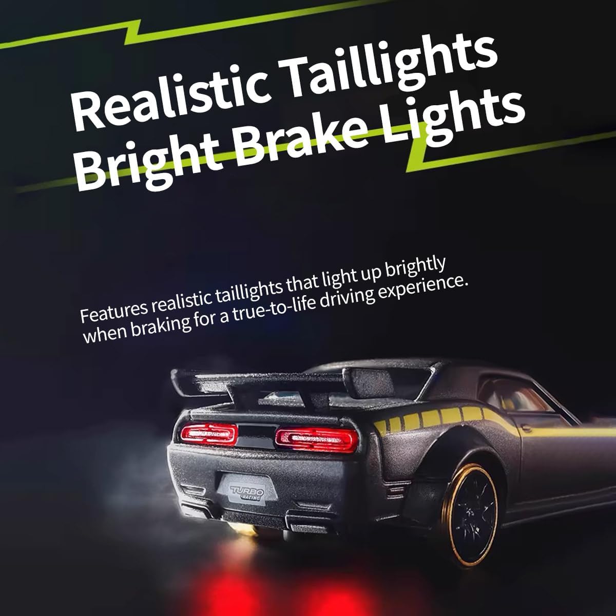 Drift RC Car, Turbo Racing 1/76 Scale 2.4G 4CH Mini Racing Drift Racing Vehicle Model, High Speed Vehicle with LED Lights, Indoor Mini RC Car Hobbyist Gift (RTF Version)