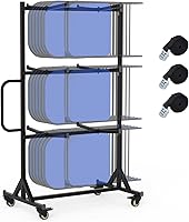 Vista 1 de Silla plegable y carrito de mesa, capacidad de peso de 400 libras, silla plegable Dolly Maximiza el uso del espacio vertical, 4 piezas, ruedas