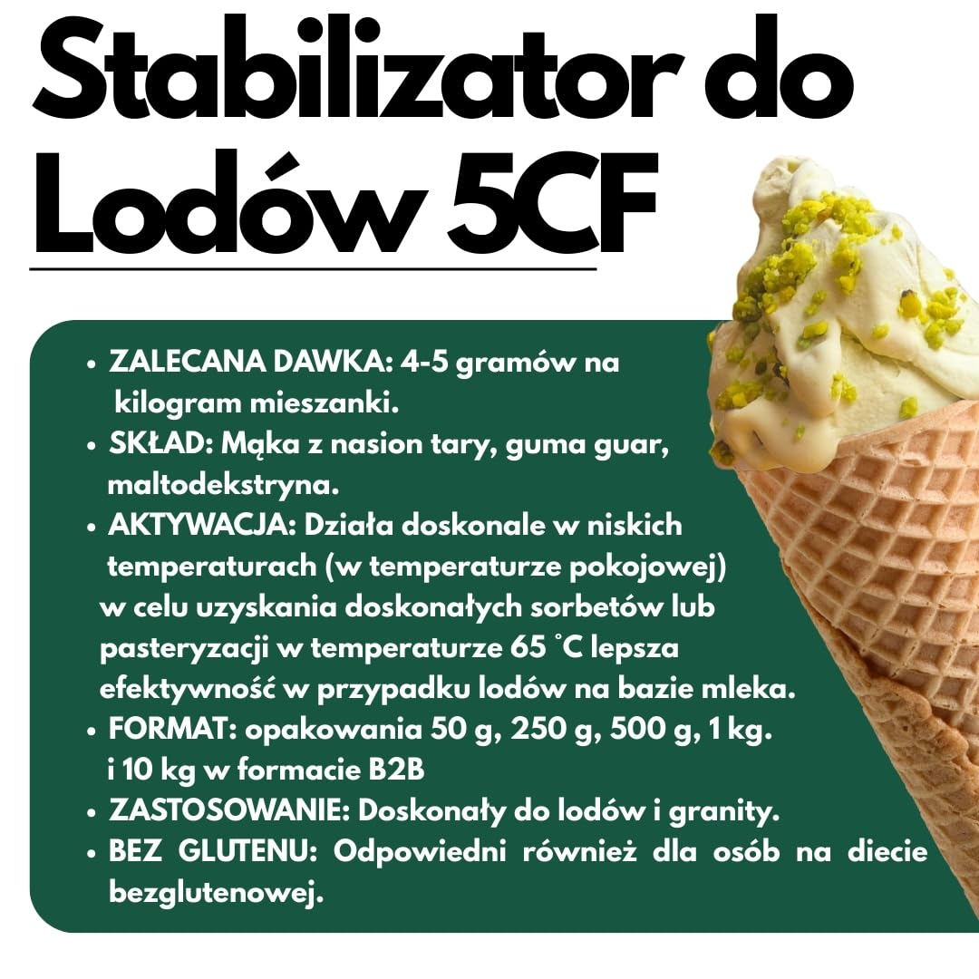 Saporepuro STABILIZATOR DO LODÓW I SORBETU z Mąką Tara i Guar - 250 gram
