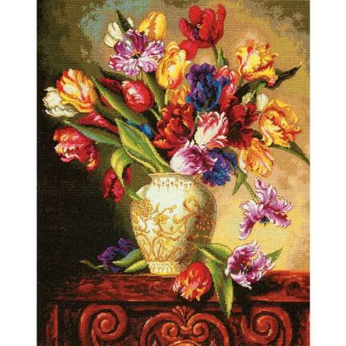 Kit point de croix compté tulipes perroquet 18 count Dimensions Gold Collection - 2