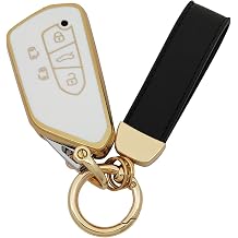 360 Degree Soft TPU Protector Key Fob Cover Case fit for Volkswagen VW ID3 ID4 ID5 MK8 Golf 8 GTI Skoda Octavia Smart Remote Key Fob White