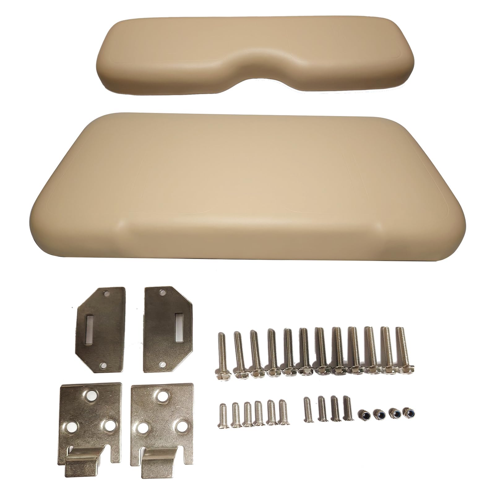 AKWH Golf Cart Front Seat Assembly Cushion and Seat Back Replacement for EZGO Medalist TXT 1994-2013 Comfortable Backrest & Bottom Seat Cushion, Tan