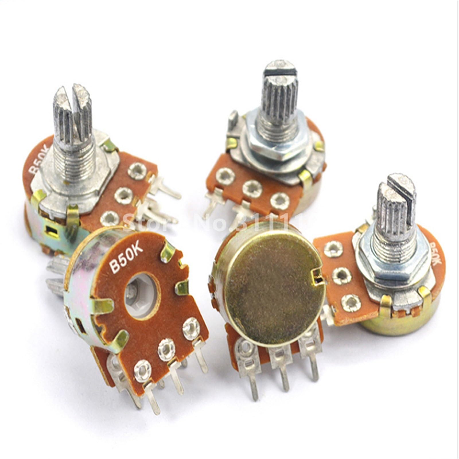 10k Potentiometer Linear 5Pcs B100K 100K Potentiometers | WH148 20mm 6 ...