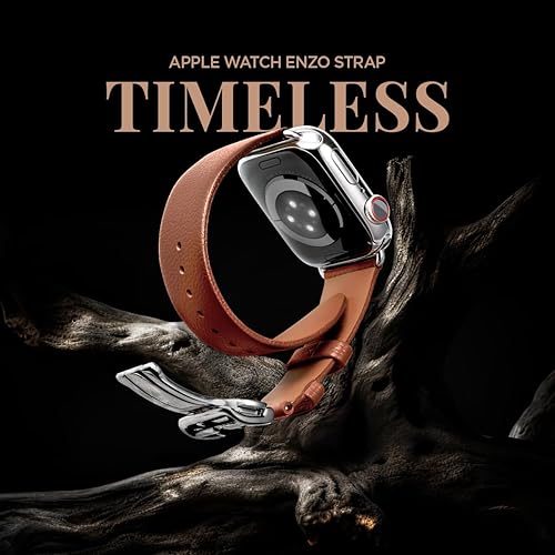 Miniatura 10 de Spigen Enzo - Correa de piel auténtica diseñada para Apple Watch Ultra2Apple Watch Ultra de 1.732 pulgadas, Series 98SE276SE54321 de 1.772 pulgadas,